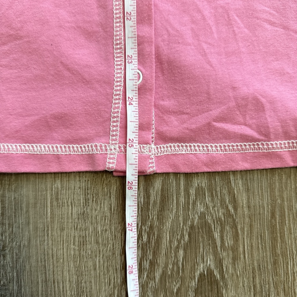 Denim & Company Cotton Pink Pajama Top With Snap Button Collared Size XL - Picture 11 of 11